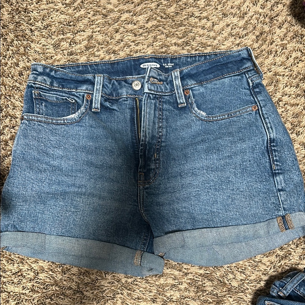 Old Navy Blue Jean Shorts Mid-Thigh Cuffed